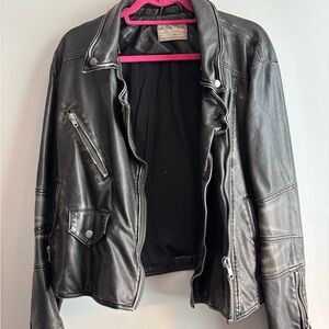 We The Free Black Leather Jacket